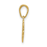 14k Polished and Textured 4-Leaf Clover Pendant - Product Photo