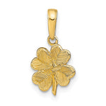 14k Polished and Textured 4-Leaf Clover Pendant - Product Photo