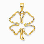 10K / 14K Yellow Gold 4-Leaf Clover Pendant - Product Photo