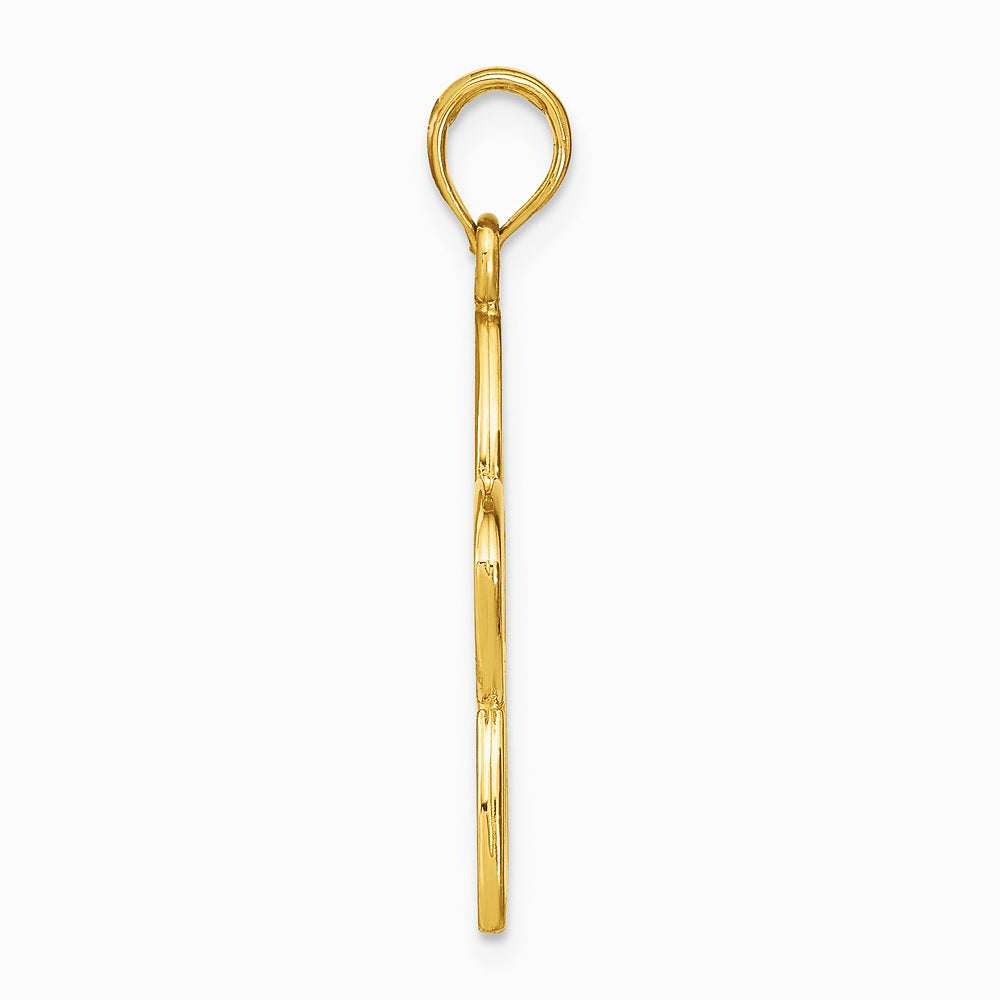10K / 14K Yellow Gold Polished Cut Out Flower Pendant - Product Photo