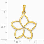 10K / 14K Yellow Gold Polished Cut Out Flower Pendant - Product Photo
