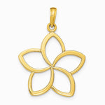 10K / 14K Yellow Gold Polished Cut Out Flower Pendant - Product Photo