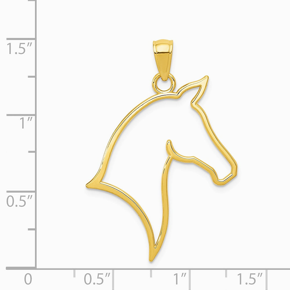 10K / 14K Yellow Gold Horse Head Pendant - Product Photo