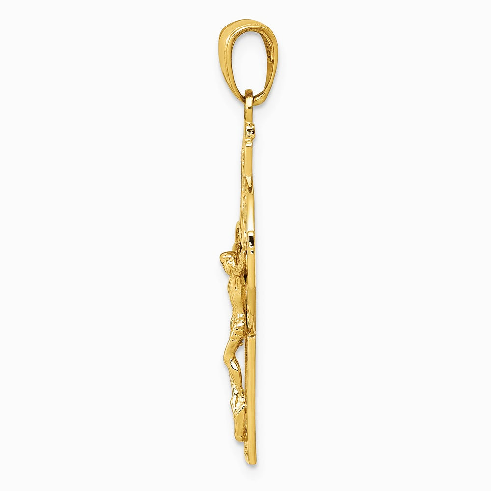 10K / 14K Yellow Gold Polished Celtic Crucifix Pendant - Product Photo