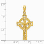 10K / 14K Yellow Gold Polished Celtic Crucifix Pendant - Product Photo