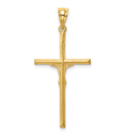 14K Brushed & Diamond-cut Crucifix Cross Pendant - Product Photo