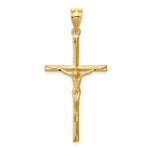 14K Brushed & Diamond-cut Crucifix Cross Pendant - Product Photo
