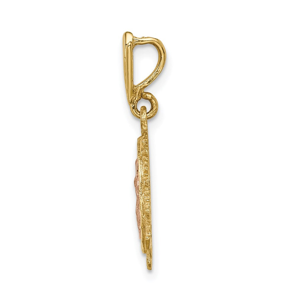 14K Two-tone Polished St. Mary Medal Pendant - Product Photo