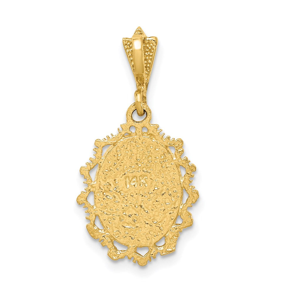 14K Two-tone Polished St. Mary Medal Pendant - Product Photo