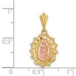 14K Two-tone Polished St. Mary Medal Pendant - Product Photo
