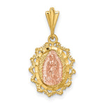 14K Two-tone Polished St. Mary Medal Pendant - Product Photo