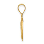 14K Brushed Diamond-Cut Virgin Mary Pendant - Product Photo