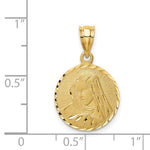 14K Brushed Diamond-Cut Virgin Mary Pendant - Product Photo