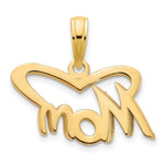14K Yellow Gold MOM Heart Pendant - Product Photo
