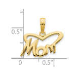 14K Yellow Gold MOM Heart Pendant - Product Photo
