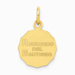 10K / 14K Yellow Gold Baptism Spanish Recuerdo Del Bautismo on Back Charm - Product Photo