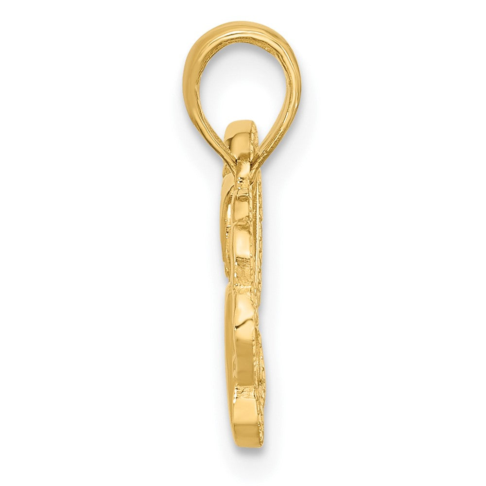14K Polished Fancy Heart and Paw Charm - Product Photo