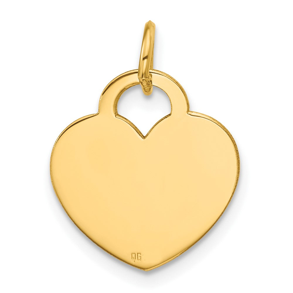14K Polished Heart Shaped Disc Pendant - Product Photo