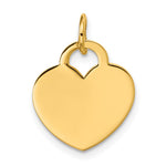 14K Polished Heart Shaped Disc Pendant - Product Photo