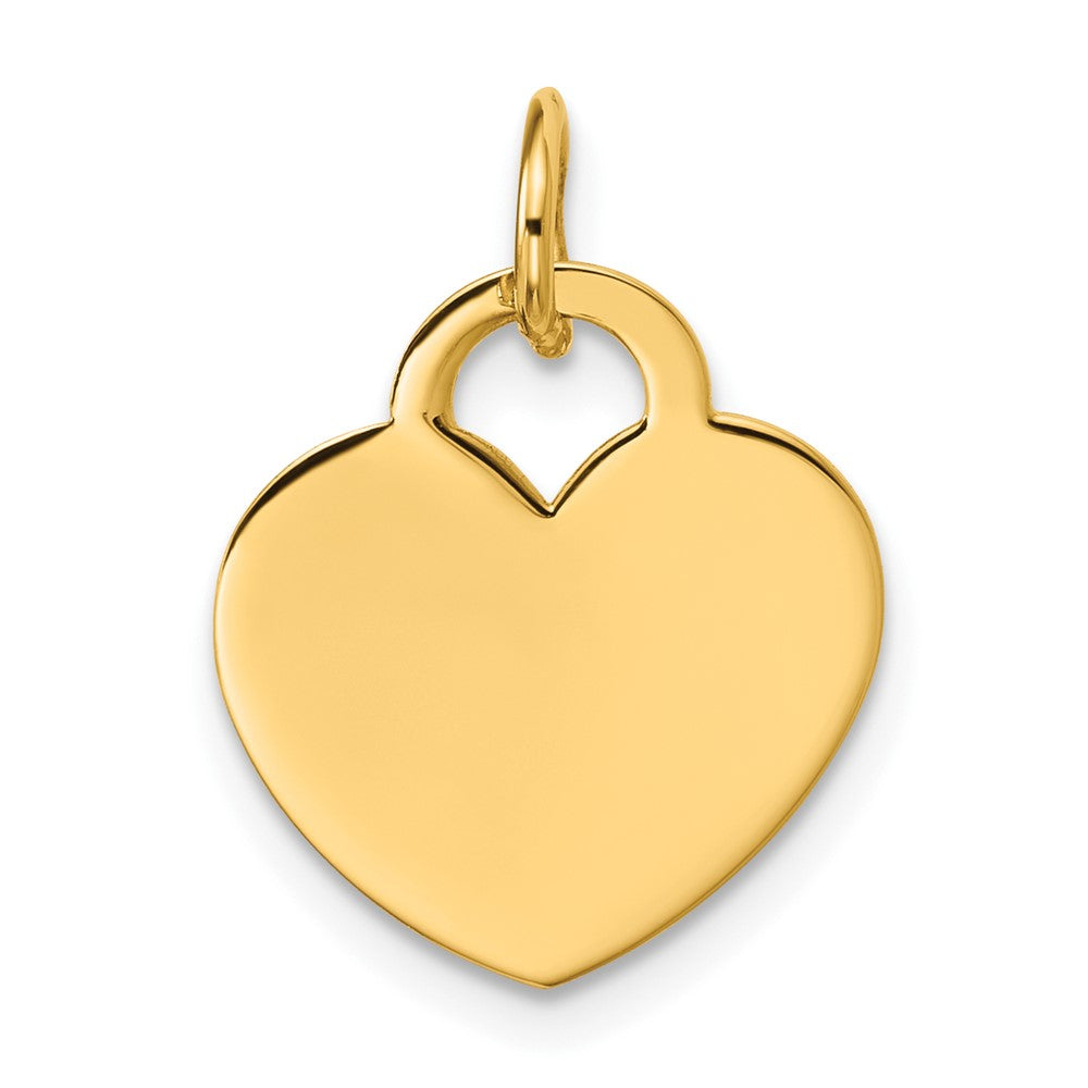 14K Polished Heart Shaped Disc Pendant - Product Photo