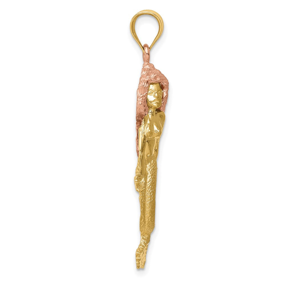 14k Two-Tone Mermaid Charm - Product Photo