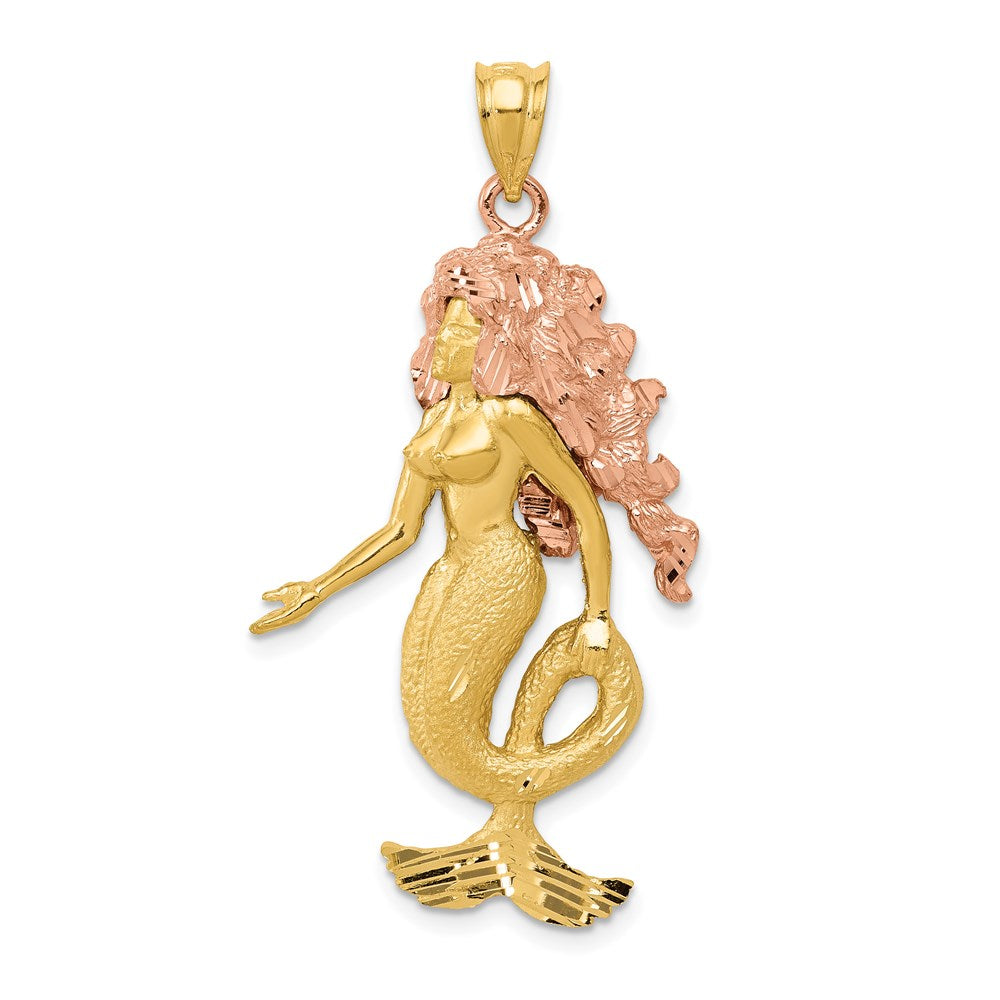 14K Two-Tone Mermaid Charm