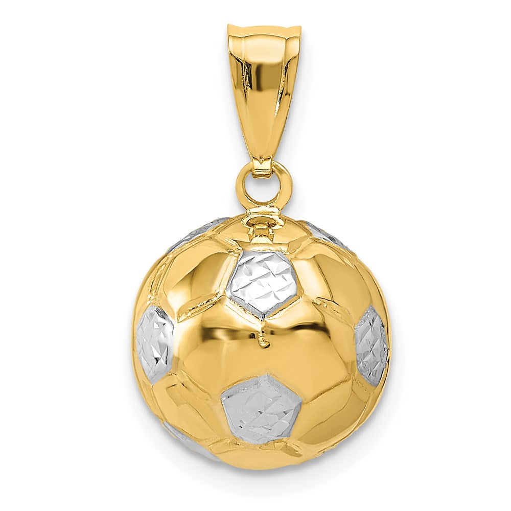14K w/Rhodium Soccer Ball Pendant - Product Photo