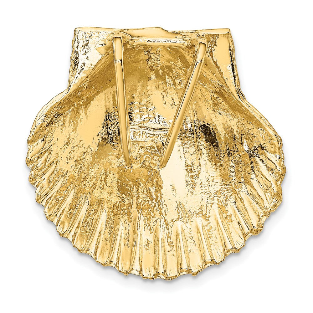 14K Yellow Gold Fits Up To 8mm and 10mm Medium Scallop Shell Slide - Product Photo