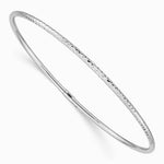 14K White Gold 2mm Diamond-cut Slip-on Bangle - Product Photo