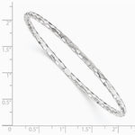 14K White Gold Textured Slip-on Bangle Bracelet - Product Photo
