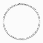 14K White Gold Textured Slip-on Bangle Bracelet - Product Photo