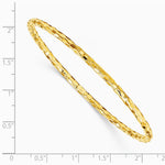 14K Yellow Gold Polished Textured Slip-on Bangle Bracelet - Product Photo