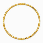 14K Yellow Gold Polished Textured Slip-on Bangle Bracelet - Product Photo