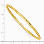 14K Yellow Gold Polished Diamond-cut Slip-on Bangle - Product Photo