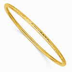 14K Yellow Gold Polished Diamond-cut Slip-on Bangle - Product Photo