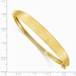 14K Yellow Gold Satin Finish Graduated Hinged Bangle - Product Photo