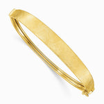 14K Yellow Gold Satin Finish Graduated Hinged Bangle - Product Photo