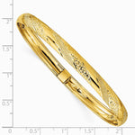 14K Yellow Gold Twisted Diamond-cut Flexible Bangle - Product Photo