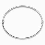 14K White Gold Diamond Cut 4mm Hinged Bangle - Product Photo