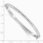 14K White Gold Diamond Cut 4mm Hinged Bangle - Product Photo