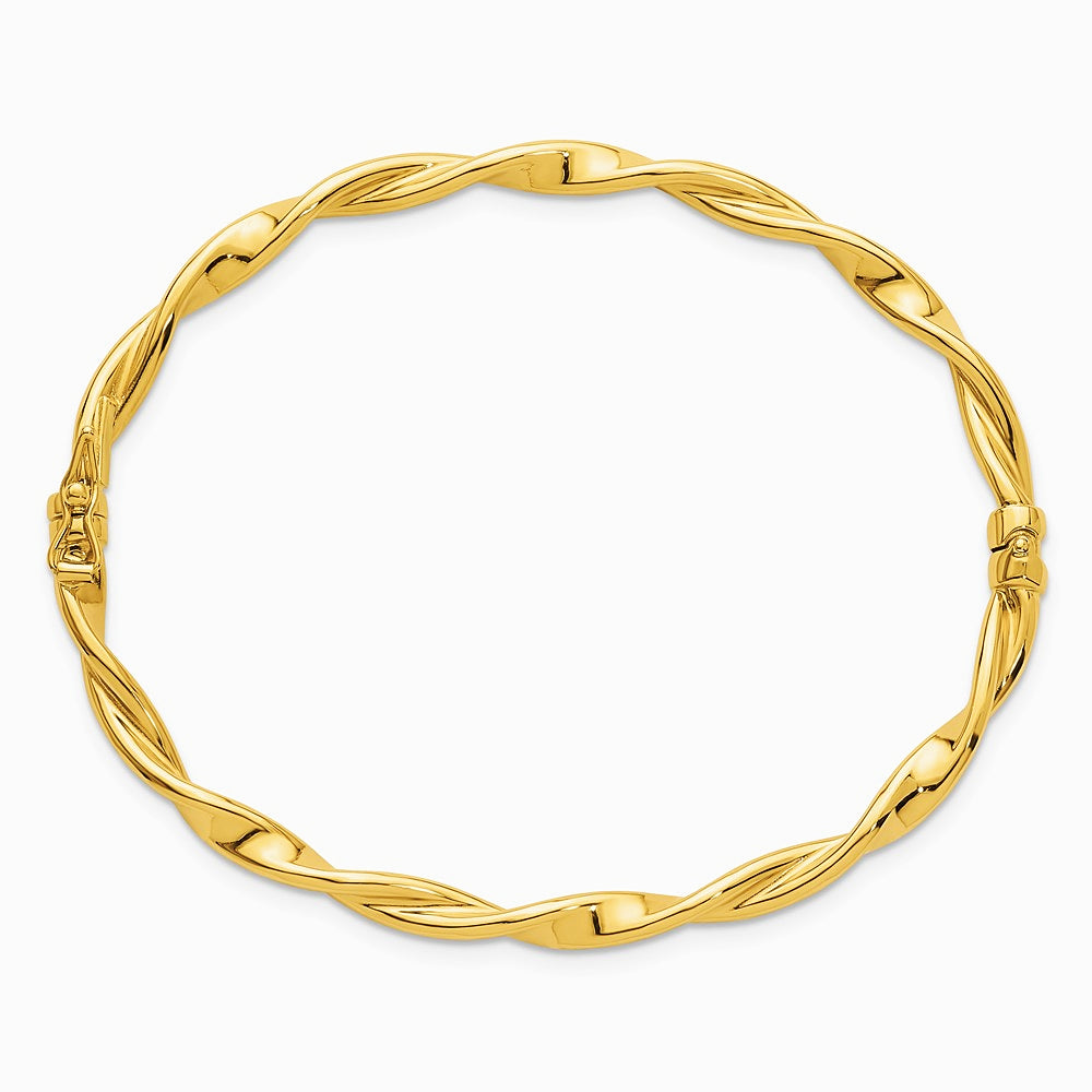 14K Yellow Gold Polished Twist Bangle - Product Photo