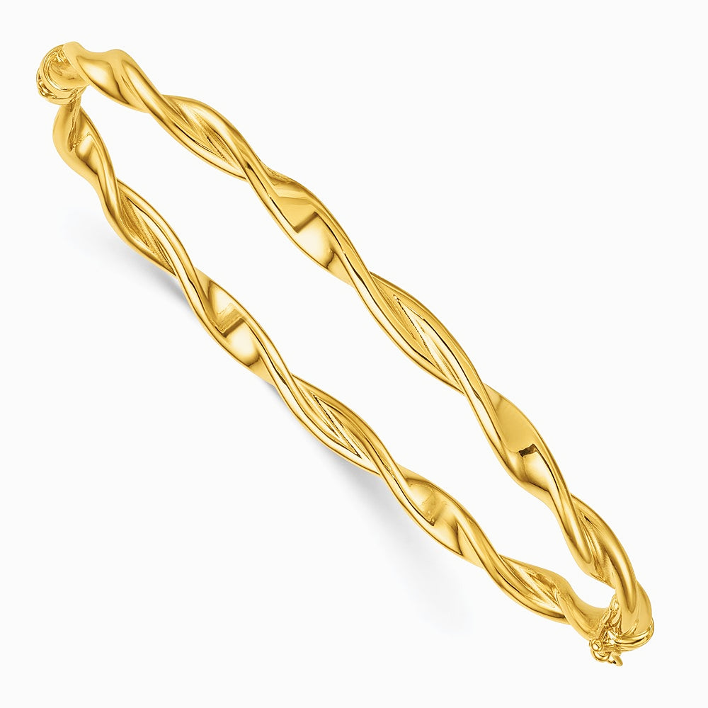 14K Yellow Gold Polished Twist Bangle