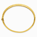 14K Yellow Gold Polished and Textured Graduated Hinged Bangle - Product Photo