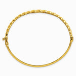 14K Yellow Gold Polished Graduated Oval Fancy Hinged Bangle - Product Photo