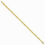 14K Yellow Gold Polished Diamond-cut and Beaded 7 Inch Bracelet - Product Photo