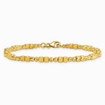 14K Yellow Gold Polished Diamond-cut and Beaded 7 Inch Bracelet - Product Photo