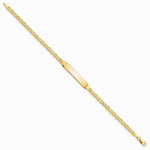 14K Yellow Gold Semi-solid Anchor Link ID Bracelet - Product Photo