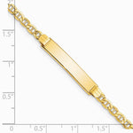 14K Yellow Gold Semi-solid Anchor Link ID Bracelet - Product Photo