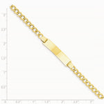 14K Yellow Gold Semi-solid Curb Link 6.75in Id Bracelet - Product Photo