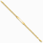 14K Yellow Gold Semi-solid Curb Link 6.75in Id Bracelet - Product Photo